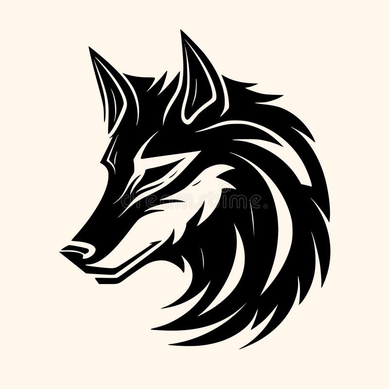 Wolf Vector for Logo or Icon, Drawing Elegant Minimalist Style,abstract