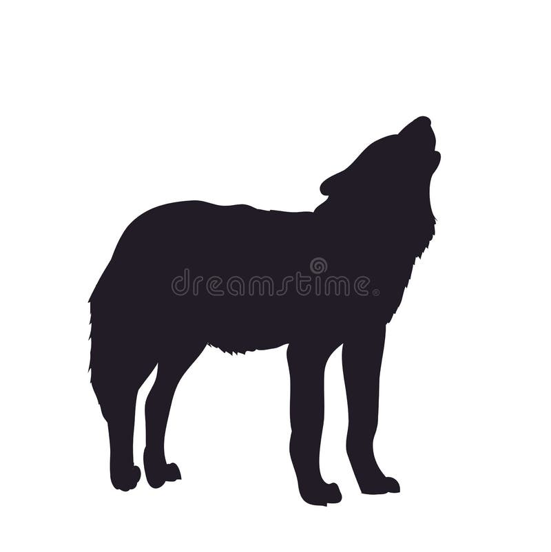 Wolfsgehuil, beeldsilhouet, vector vector illustratie Wolfsgehuil, beeldsilhouet, vector vector illustratie
