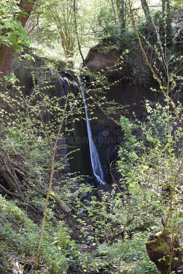 Wolfsschlucht Waterfall, complete height stock photos