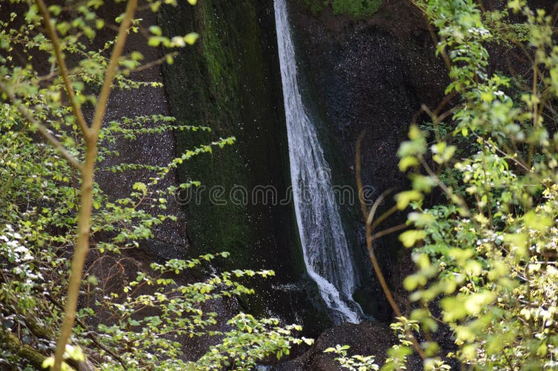 Wolfsschlucht Waterfall, wider lower part stock photography