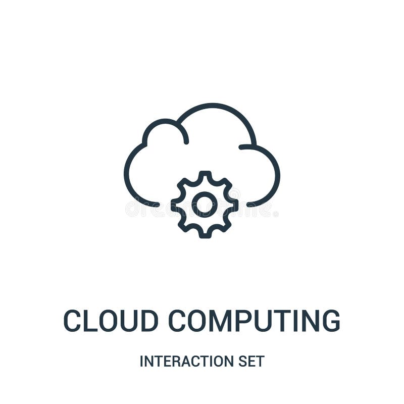 wolk de vector van het gegevensverwerkingspictogram van interactie vastgestelde inzameling Dunne lijnwolk het pictogram vectorill stock illustratie wolk de vector van het gegevensverwerkingspictogram van interactie vastgestelde inzameling Dunne lijnwolk het pictogram vectorill stock illustratie