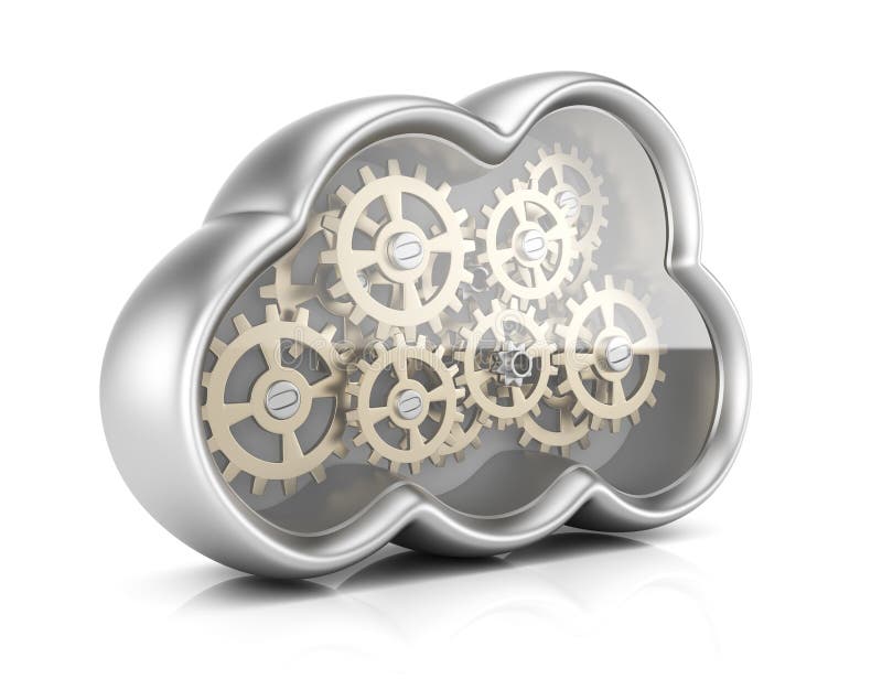 Wolk die met toestellen gegevens verwerken vector illustratie Wolk die met toestellen gegevens verwerken vector illustratie