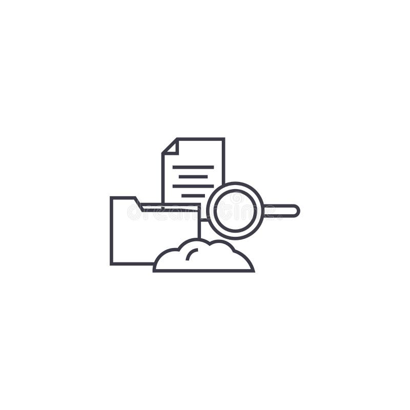Wolk die vectorlijnpictogram, teken, illustratie op achtergrond, editable slagen ontvangen stock illustratie Wolk die vectorlijnpictogram, teken, illustratie op achtergrond, editable slagen ontvangen stock illustratie