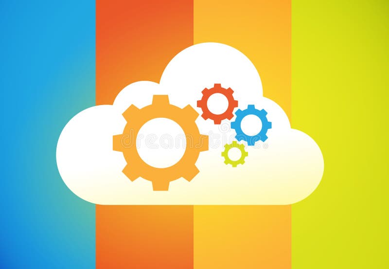 Wolk gegevensverwerking stock illustratie Wolk gegevensverwerking stock illustratie