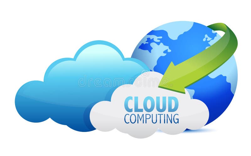 Cloud computing globe and arrows illustration design over a white background. Cloud computing globe and arrows illustration design over a white background