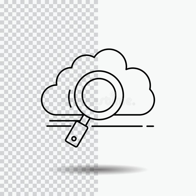 wolk, onderzoek, opslag, technologie, het Pictogram van de gegevensverwerkingslijn op Transparante Achtergrond Zwarte pictogram v stock illustratie wolk, onderzoek, opslag, technologie, het Pictogram van de gegevensverwerkingslijn op Transparante Achtergrond Zwarte pictogram v stock illustratie
