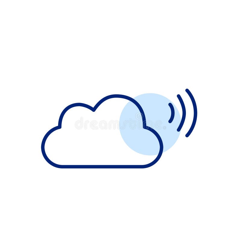 Wolke und WiFi-Symbol. nahtloser Zugriff auf cloudbasierte Dienste über drahtlose Konnektivität. Pixel perfekt vektor abbildung