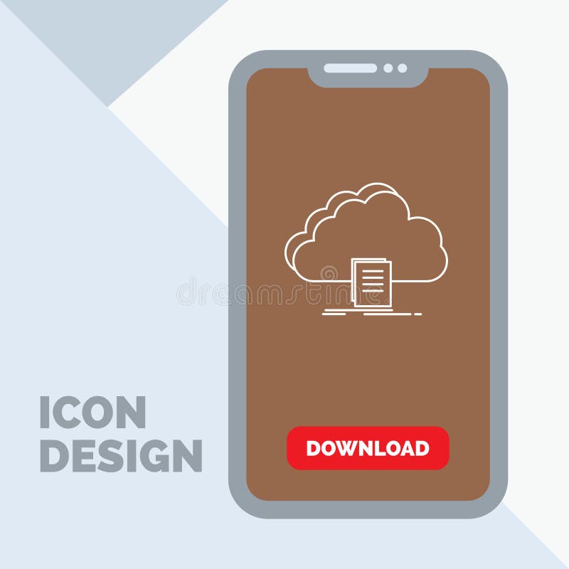 Wolke, Zugang, Dokument, Datei, Download Linie Ikone im Mobile für Download-Seite vektor abbildung Wolke, Zugang, Dokument, Datei, Download Linie Ikone im Mobile für Download-Seite vektor abbildung