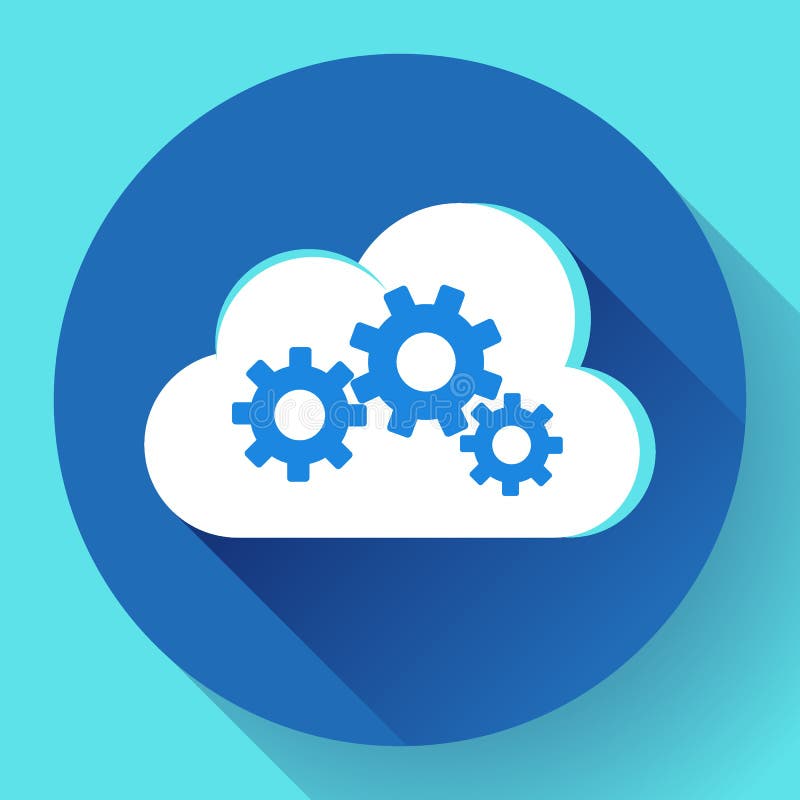Wolken-Logo Cloud Services Cloud Computing-Gang-Logo Vector-Wolkeneinstellungen stock abbildung