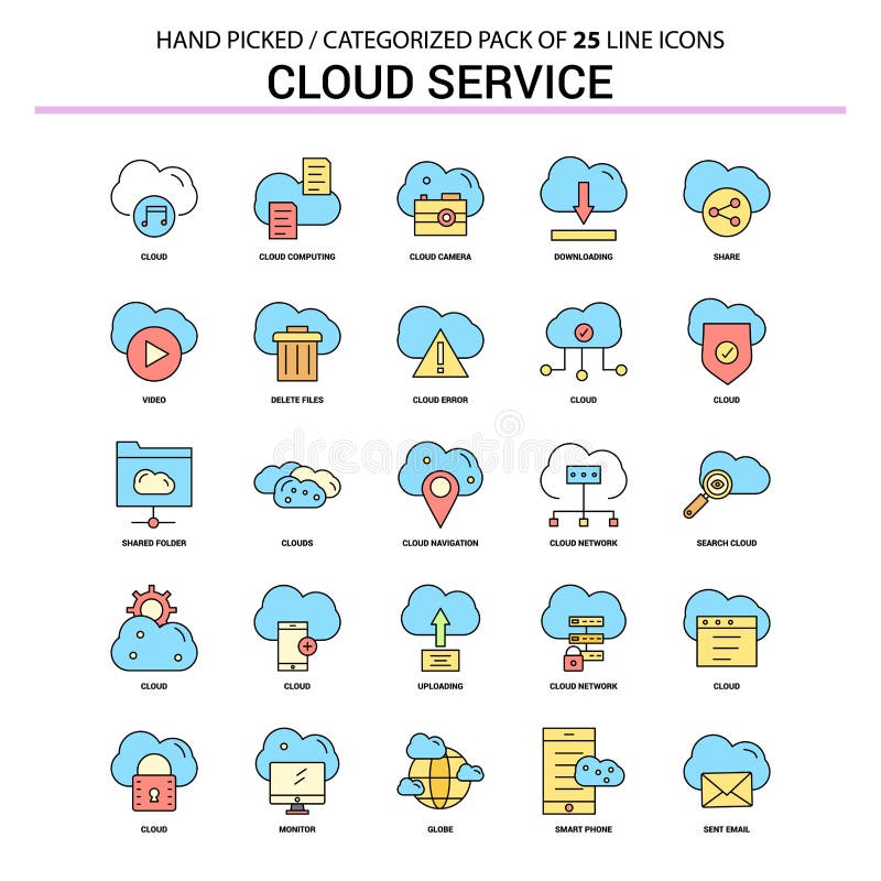 Wolken-Service-Ebenen-Linie Ikonen-Satz - Geschäfts-Konzept-Ikonen entwerfen lizenzfreie abbildung Wolken-Service-Ebenen-Linie Ikonen-Satz - Geschäfts-Konzept-Ikonen entwerfen lizenzfreie abbildung