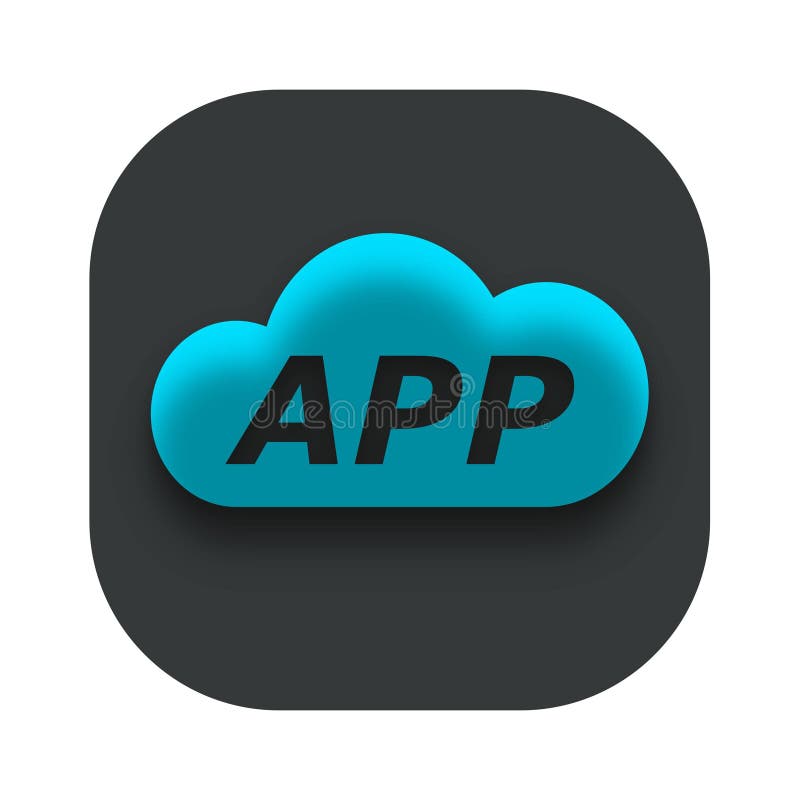 Wolkenapp Pictogramvector royalty-vrije illustratie Wolkenapp Pictogramvector royalty-vrije illustratie