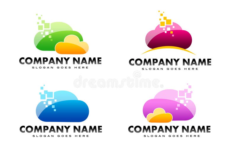 Wolkenembleem stock illustratie Wolkenembleem stock illustratie