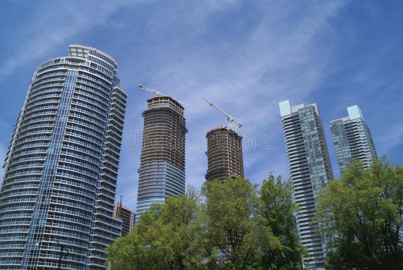 Wolkenkrabbers, Torens, Financieel District, Toronto, Ontario, Canada royalty-vrije stock afbeelding Wolkenkrabbers, Torens, Financieel District, Toronto, Ontario, Canada royalty-vrije stock afbeelding