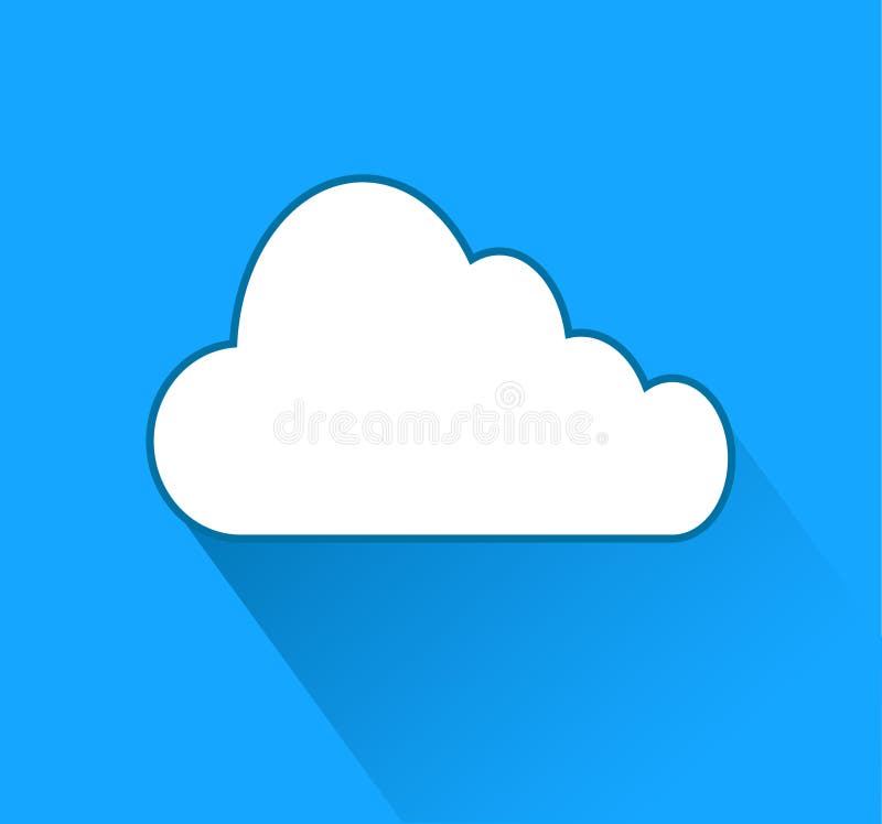 Wolkenpictogram over blauwe achtergrond met schaduw, voorraadvector illust royalty-vrije illustratie Wolkenpictogram over blauwe achtergrond met schaduw, voorraadvector illust royalty-vrije illustratie