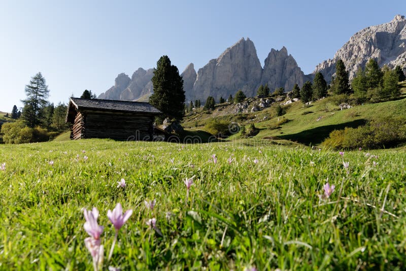 Wolkenstein - Dolomit stockbilder Wolkenstein - Dolomit stockbilder