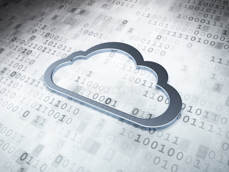 Wolkentechnologiekonzept: Silberne Wolke auf digitalem lizenzfreie stockfotografie