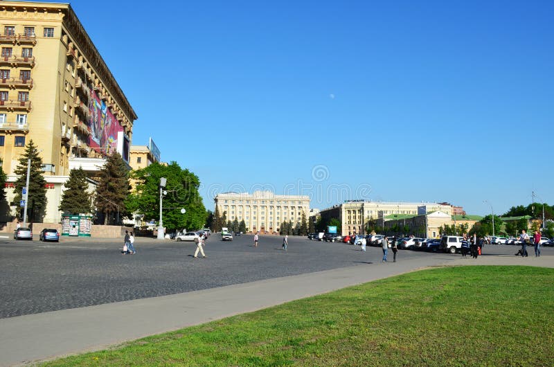 Wolność kwadrat w Kharkiv, Ukraina - fotografia royalty free