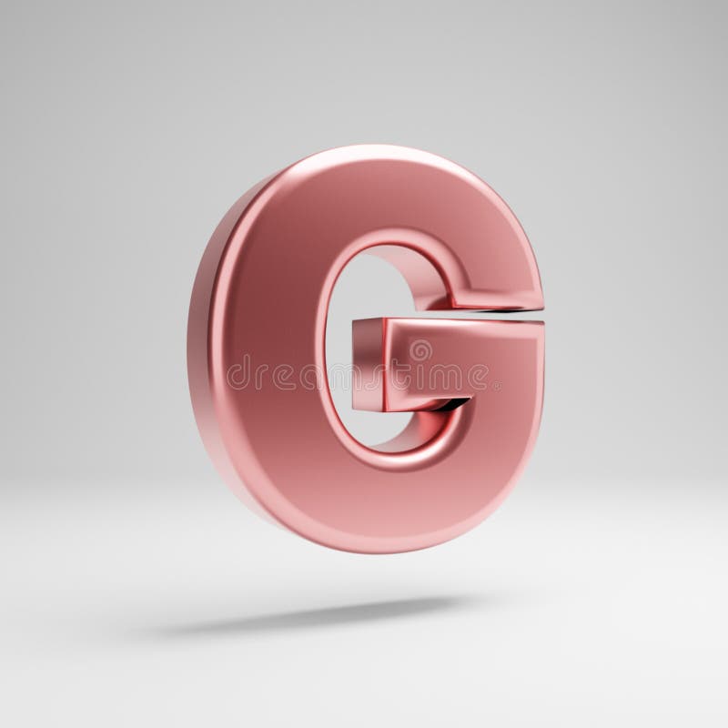 Wolumetryczny glansowany Różany Złocisty uppercase list G odizolowywający na białym tle ilustracja wektor Wolumetryczny glansowany Różany Złocisty uppercase list G odizolowywający na białym tle ilustracja wektor