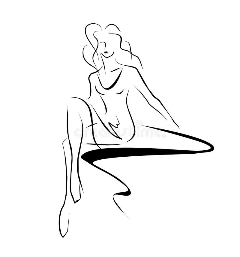 Девушка нога на ногу сидит рисунок