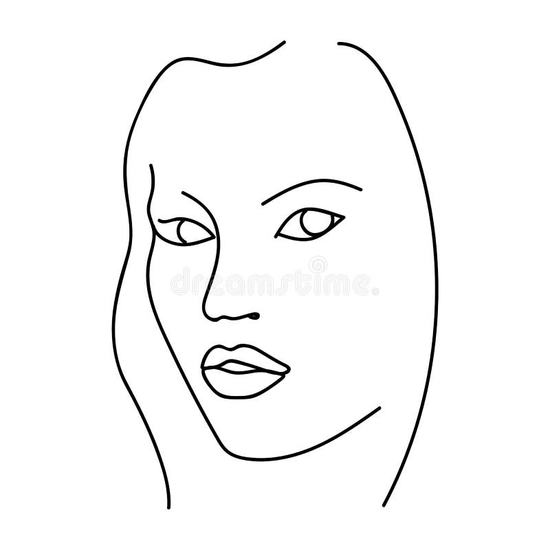 Female Face Outline Abstract : Black And White Abstract Painting ...