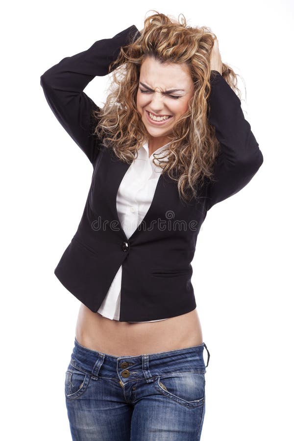 Woman with active expressions