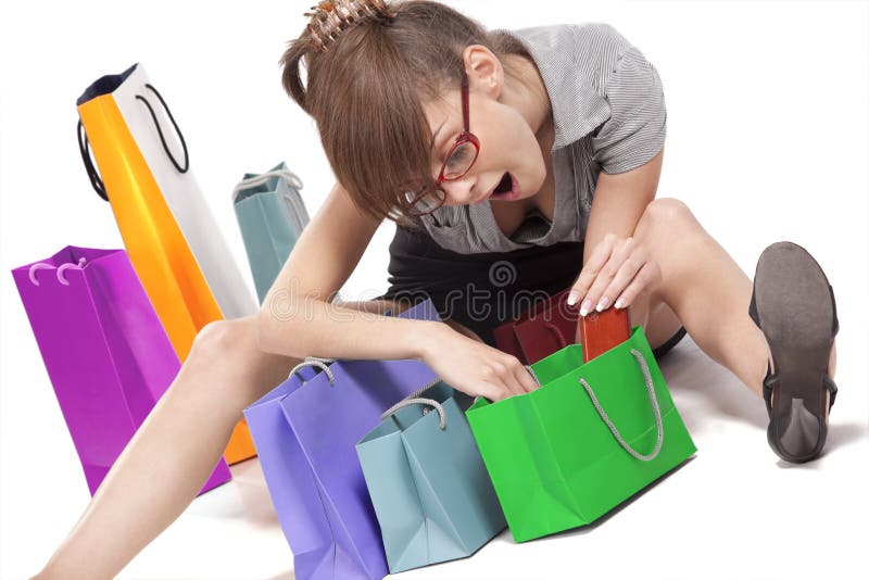 Woman admiring her shopping