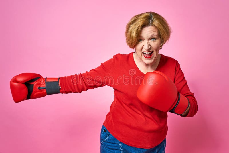 Older women fist fighting