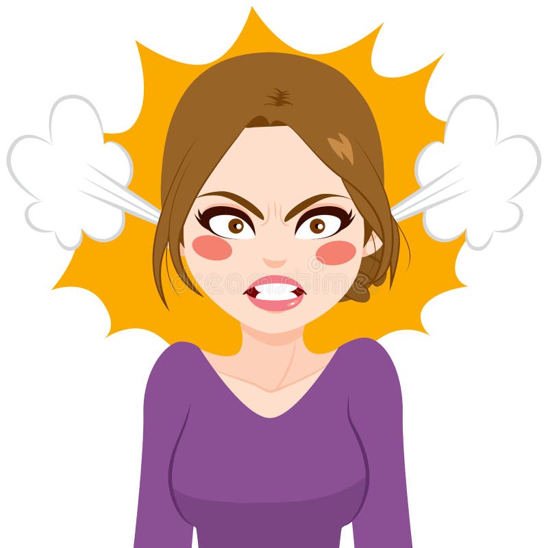 Woman Angry Steam stock vector. Illustration of funny - 74913648