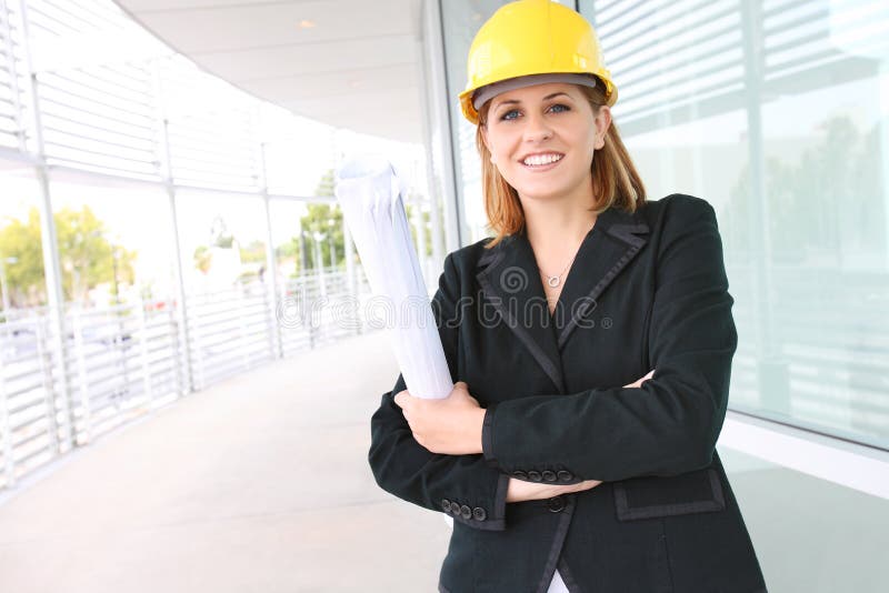 Woman Architect on Construction Site royalty free stock photography