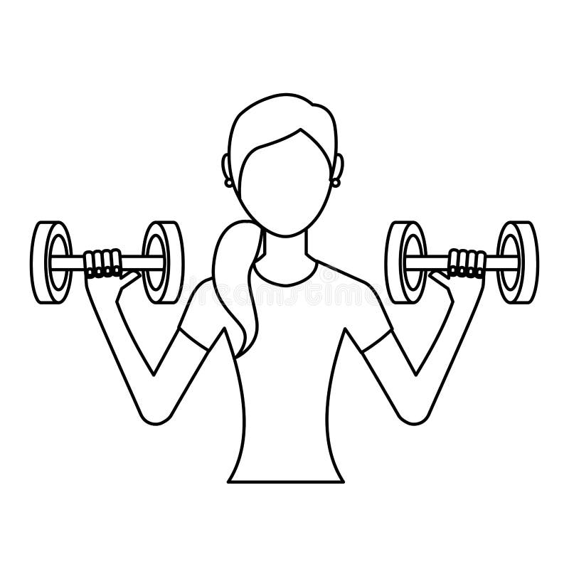 Woman Athlete Avatar Character Weight Lifting Stock Illustration   Illustration of silhouette occupation 83257844
