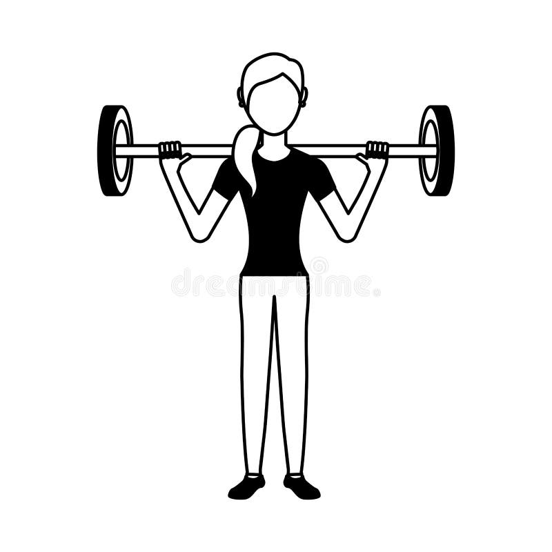 Woman Athlete Avatar Character Weight Lifting Stock Illustration