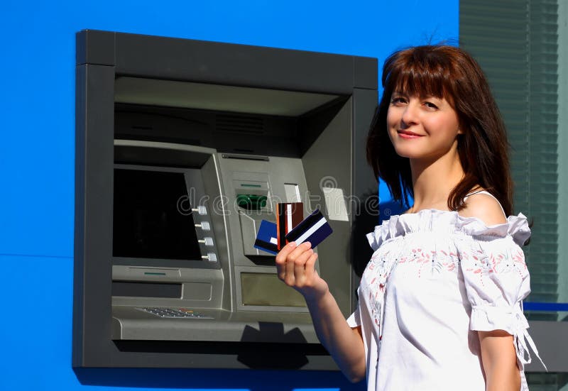 Woman and atm