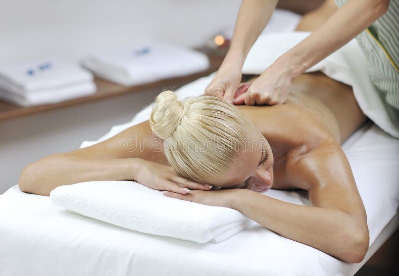Woman Back Massage Treatment Stock Image Image Of Girl Masseuse