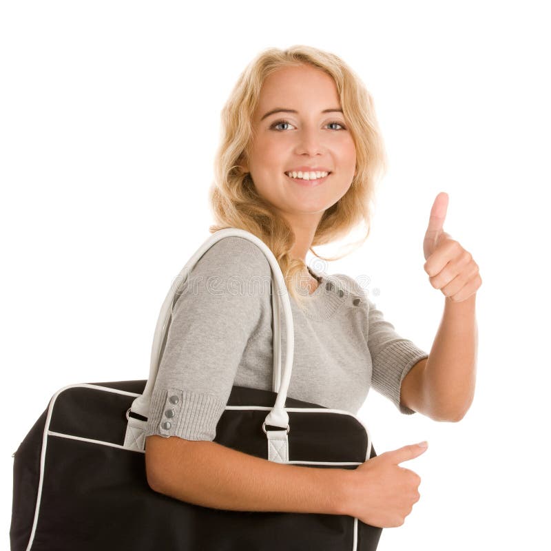 Woman with bag stock image. Image of adult, enjoy, beauty 23237453