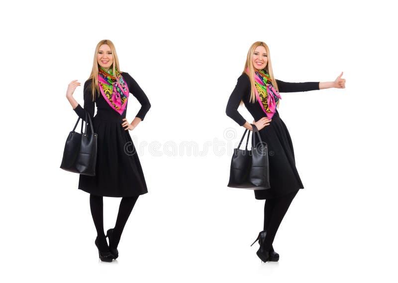 Woman with bag in fashion concept royalty free stock photos Woman with bag in fashion concept royalty free stock photos