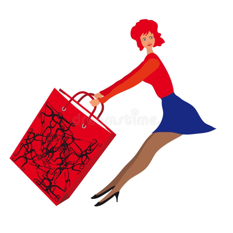 A woman with a bag of shopping