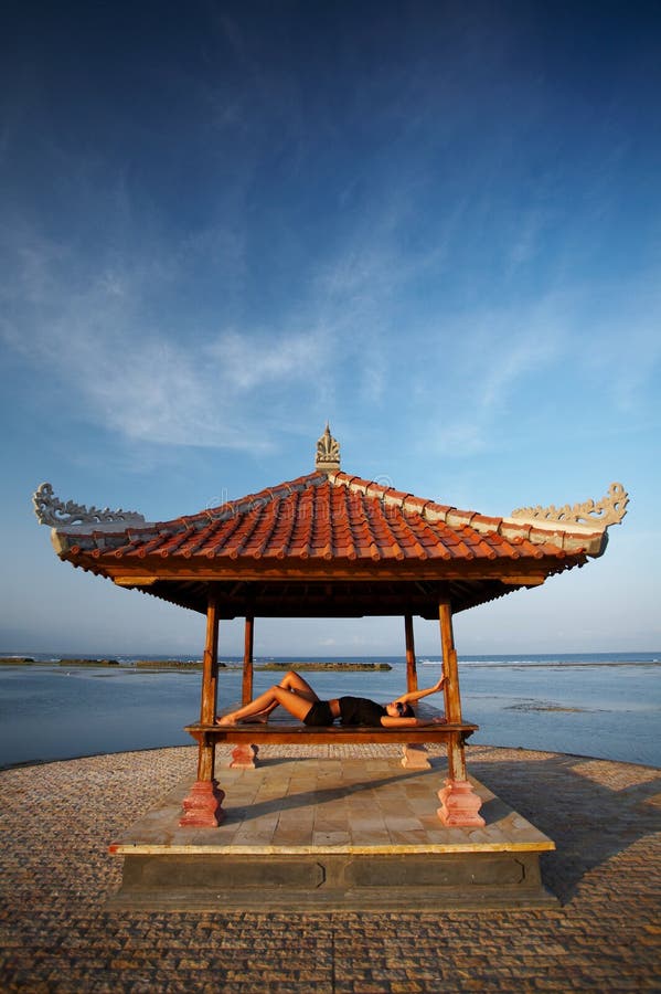 Woman at Bali seaside