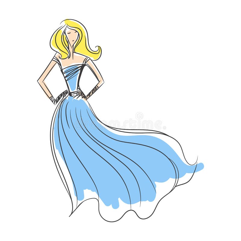 Gown Dress Drawing Sketch, Beautiful blue dress, blue, fashion, color png |  Klipartz