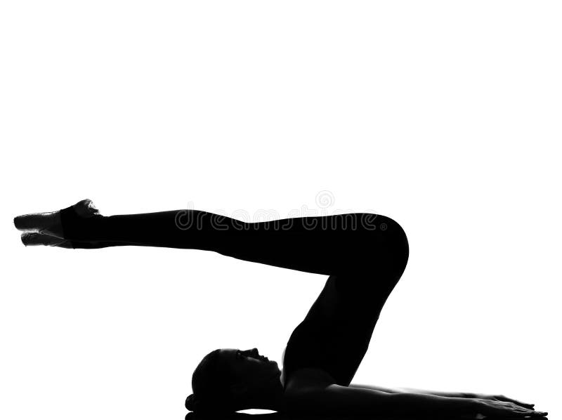 Woman ballet dancer Shoulder Stand yoga pose
