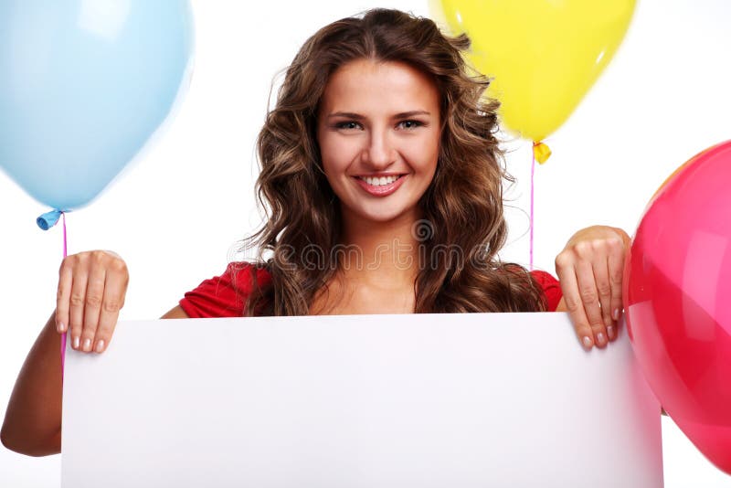 Woman with balloons