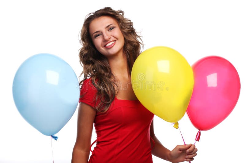 Woman and balloons