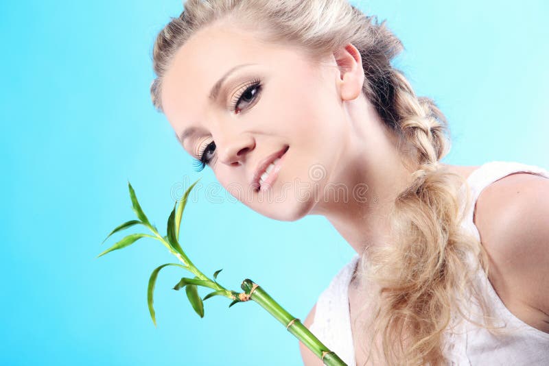 Woman with bamboo