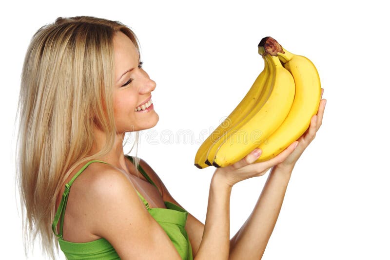 Woman and bananas stock image. Image of fashion, girl 20832713