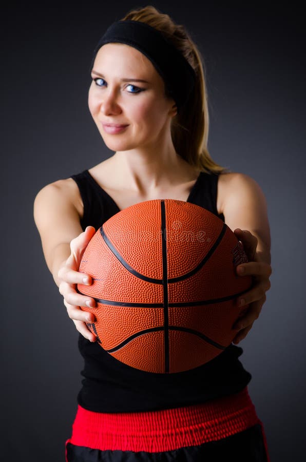 The Woman With Basketball In Sport Concept