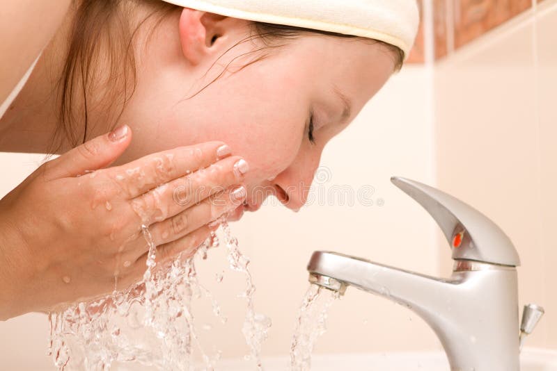 Woman in bathroom