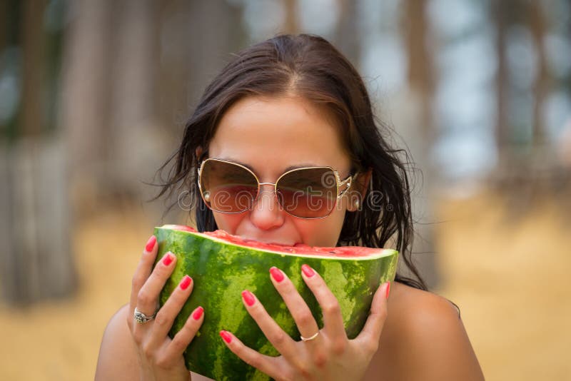 Woman on Beach Gets Sun Tan Stock Photo Image of face, girl 47675850