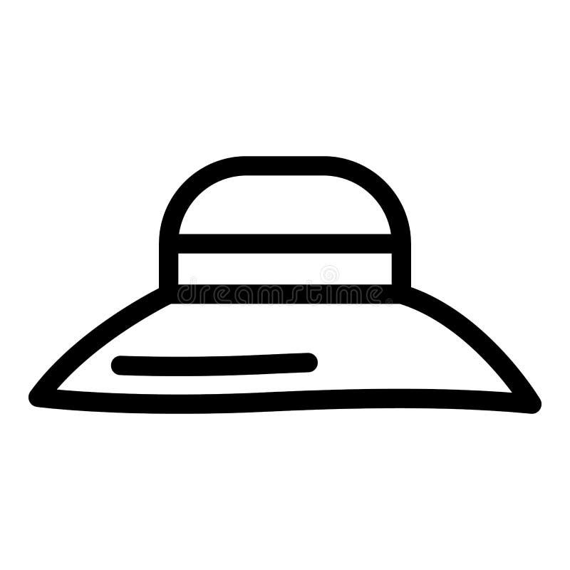 Woman beach hat icon, outline style vector illustration Woman beach hat icon, outline style vector illustration