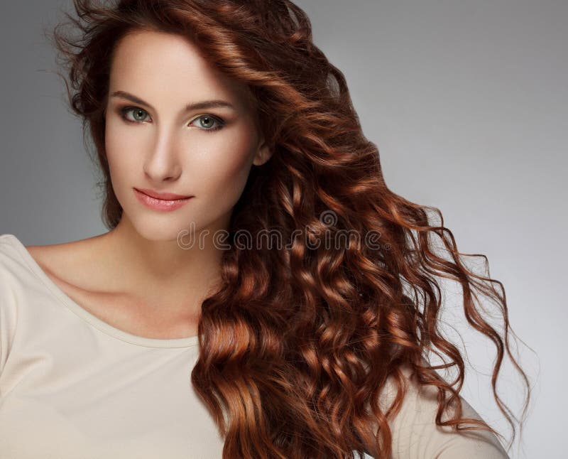 Woman with Beautiful Curly Hair