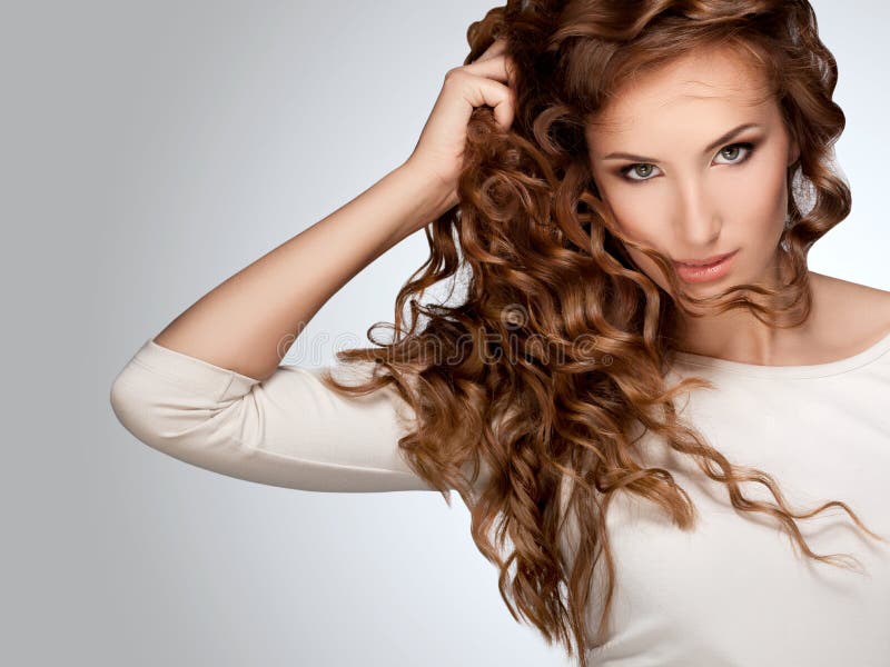 Woman with Beautiful Curly Hair