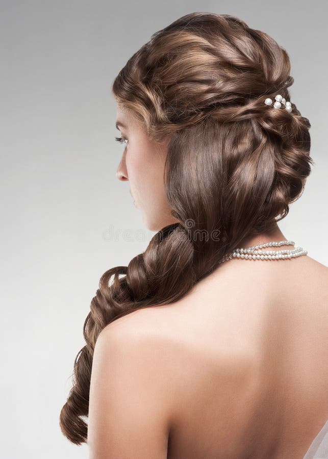 Woman with beautiful hairstyle stock photo